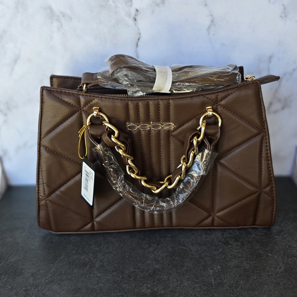 Bebe Brown Quilted Women's Bag